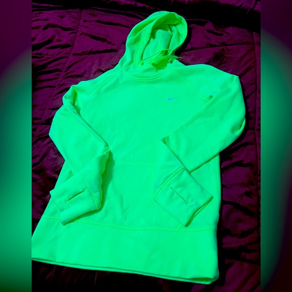 NIKE thermafit pullover sweatshirt hoodie Women Small Lime/Neon Green - Picture 1 of 5